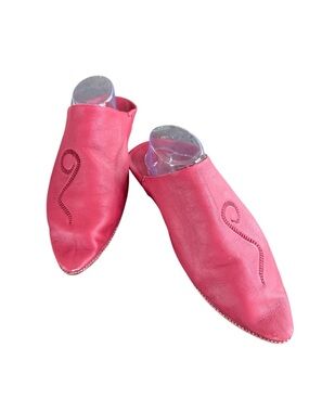 Handmade Moroccan Babouche Leather Slippers Size EU 44 US men’s 10–10.5